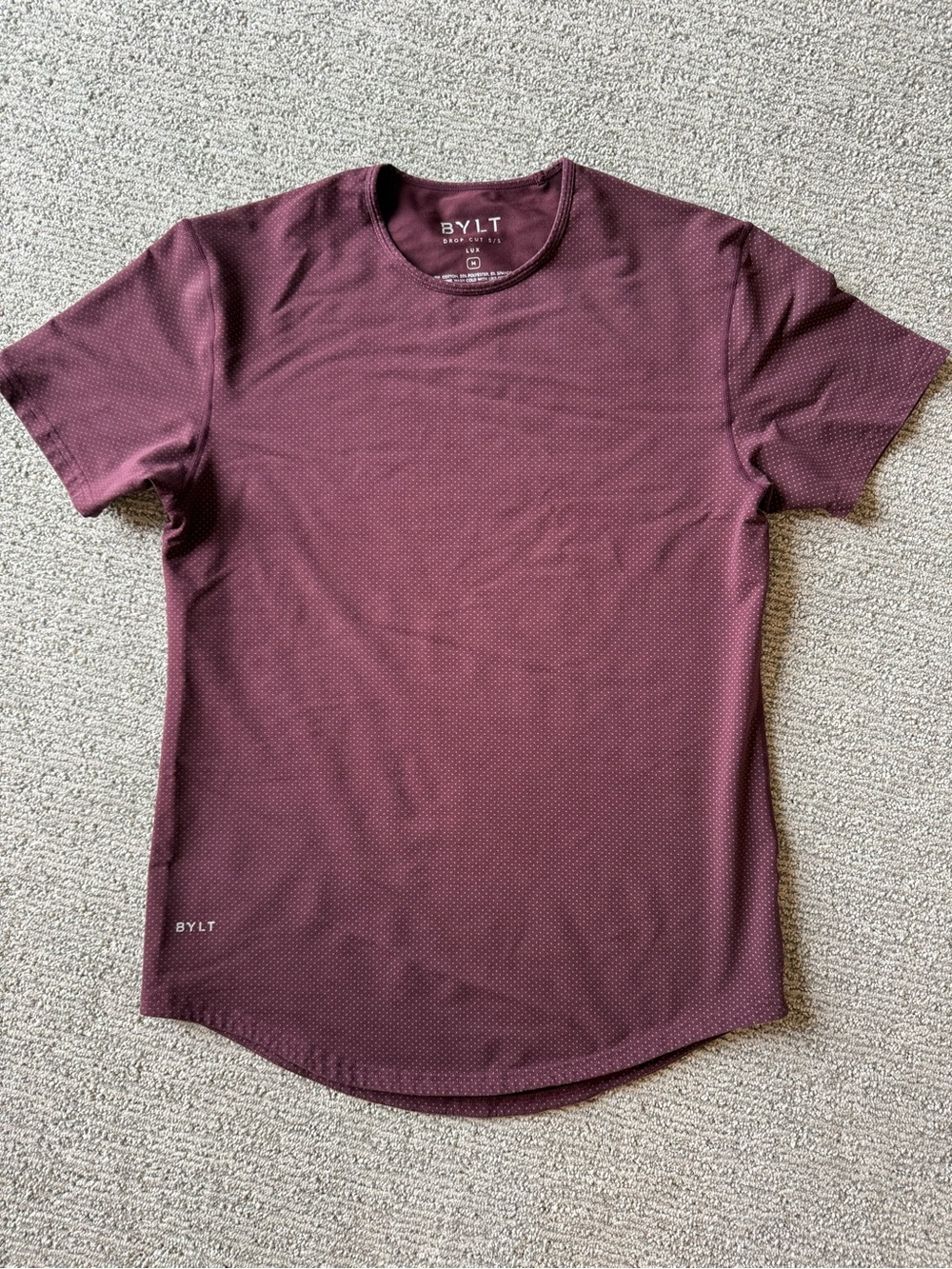 Bylt Drop Cut Lux Tee Mens Maroon Polkadot